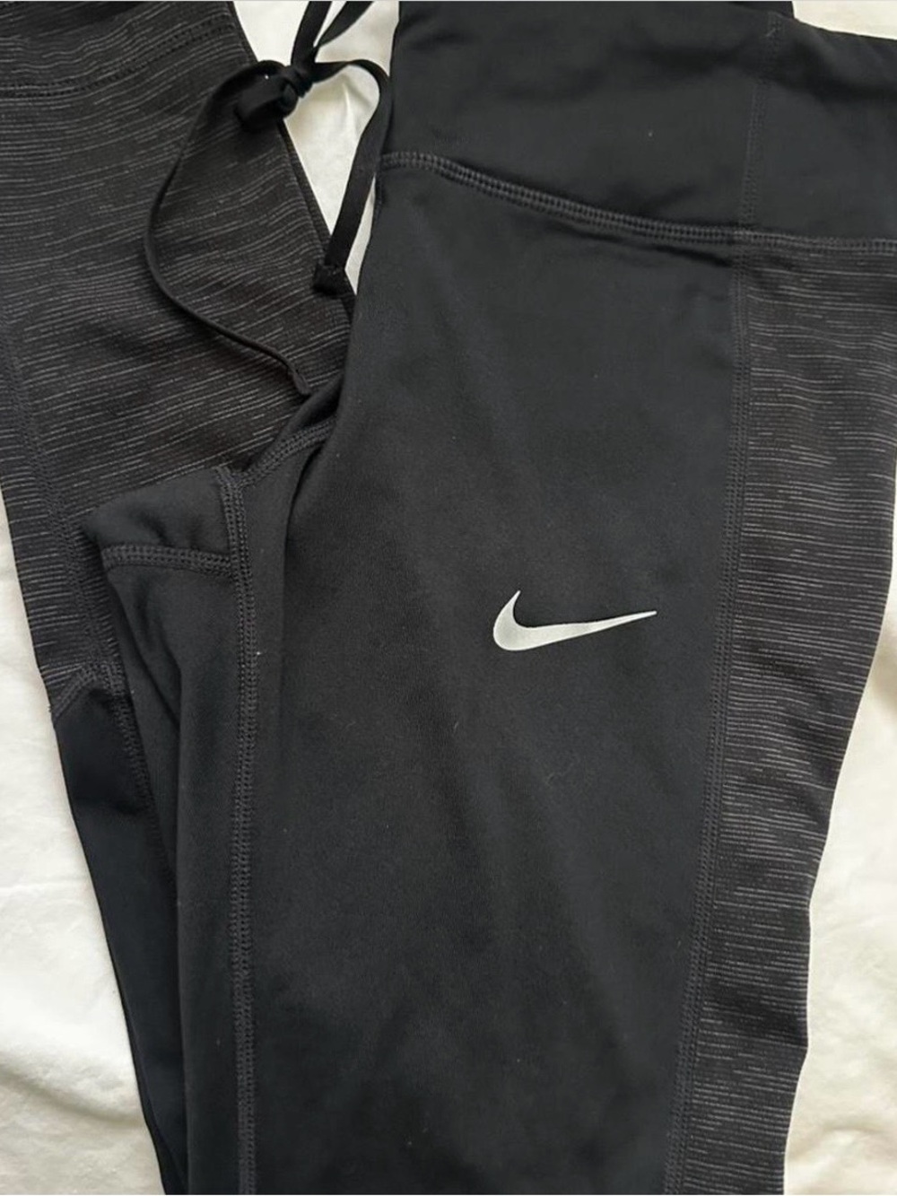 Nike Women’s ' Black Athletic Leggings with Reflective Swoosh